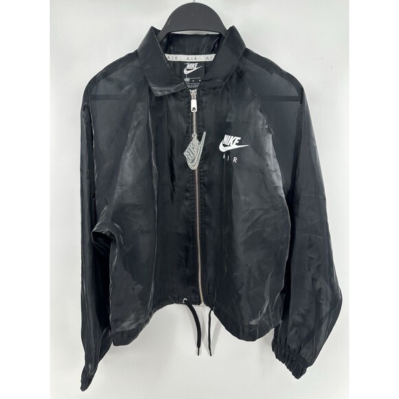 Nike Jackets & Blazers - Nike Air Track Jacket Medium Black Womens Zip Up Mesh Shine Lightweight